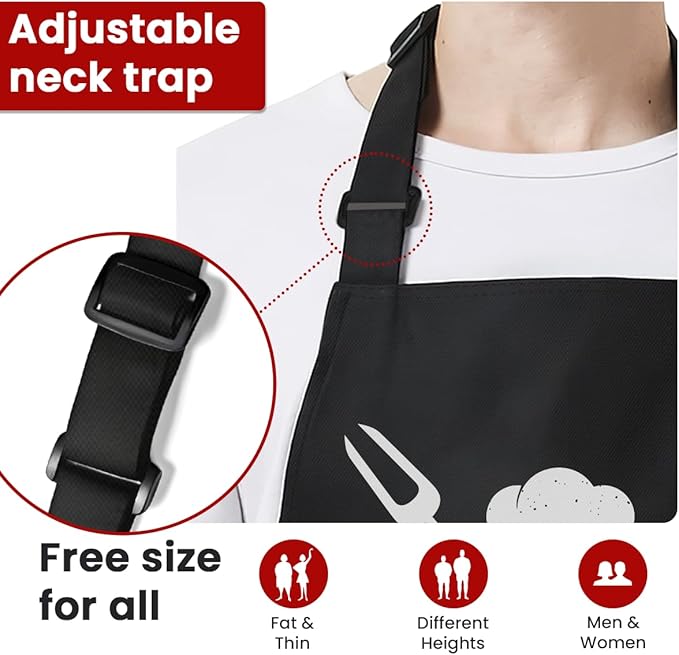 SANDJEST Funny Mens Aprons with Pockets for BBQ Grilling Cooking Grandpa Husband Apron for Birthday Christmas Father's Day