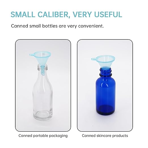 Mini Funnel 4-Pack for Lab Bottles, Sand Art, Perfume, Spice, Powder, Essential Oil, Recreational, Kitchen Food Grade Small Plastic (Blue)