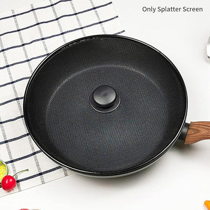 Splatter Screen, Frying Pan Splatter Screen, Splash Guard Lid with Knob, Extra Fine Mesh Splash Guard Pot Lid,Iron Coating Grease Guard Frying Pan Cover for Cooking(size:29cm) - Image 8