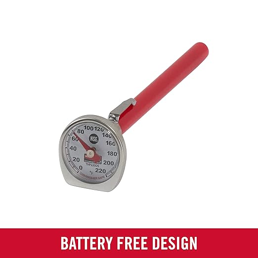 Rubbermaid Commercial Products Food/Meat Instant Read Thermometer, Pocket Size, Dishwasher Safe, Red, For Meat/Food Cooking and Grilling/Oven - Image 6