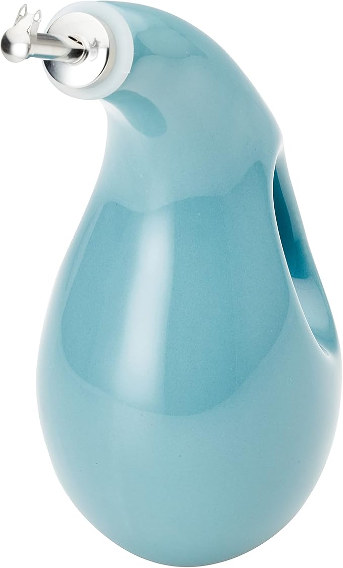 Rachael Ray 48467 Ceramic EVOO Oil and Vinegar Dispensing Bottle with Spout, 24 Ounce - Agave Blue - Image 11