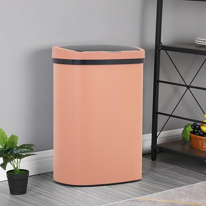 FDW Garbage Can 13 Gallon 50 Liter Kitchen Trash Can for Bathroom Bedroom Home Office Automatic Touch Free High-Capacity with Lid Brushed Stainless Steel Waste Bin - Image 2