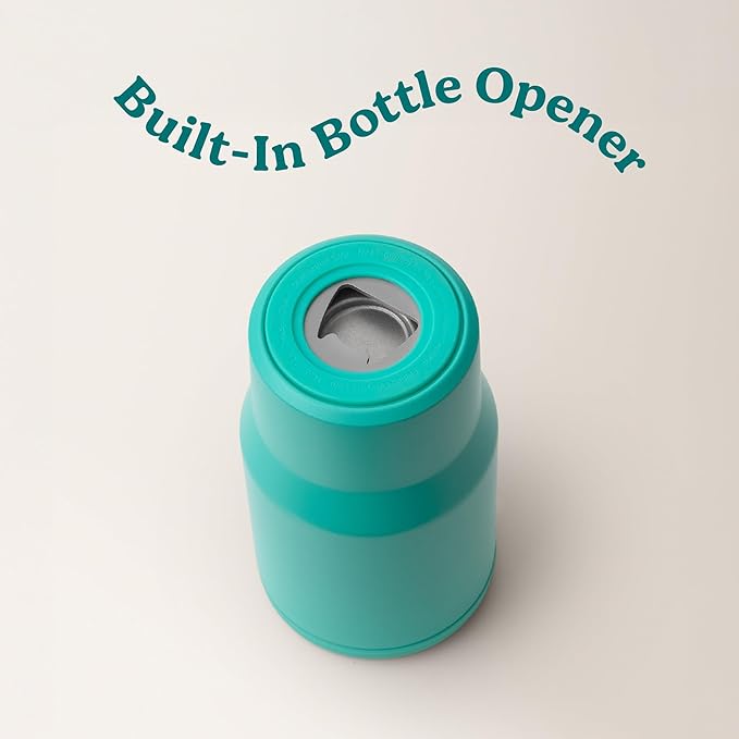 Reduce 4-in-1 Drink Cooler - Versatile Can & Bottle Holder with Vacuum Insulation - Keeps Drinks Cold Up to 4 Hours - Includes Bottle Opener - Fits Cupholders & Dishwasher Safe - 14oz - Ocean Breeze