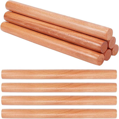 OLYCRAFT 10pcs Wood Rolling Pins 11.8 inch Clay Rolling Pins 1.1 inch Diameter Classic Wooden Rolling Pins Natural Wood Texture Rollers Wood Clay Roller for Clay Modeling Pottery Tools by OLYCRAFT