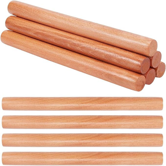 OLYCRAFT 10pcs Wood Rolling Pins 11.8 inch Clay Rolling Pins 1.1 inch Diameter Classic Wooden Rolling Pins Natural Wood Texture Rollers Wood Clay Roller for Clay Modeling Pottery Tools by OLYCRAFT