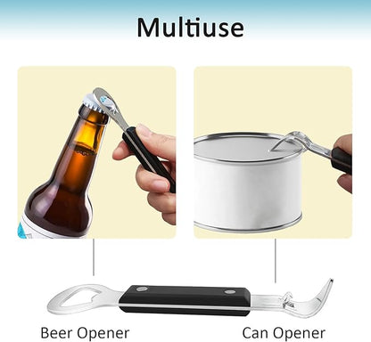 Can Punch Opener Little Cook Stainless Steel Can & Bottle Opener, Manual 2 in 1 Multifunctional Kitchen Tool, Dishwasher Safe (Black) - Image 3