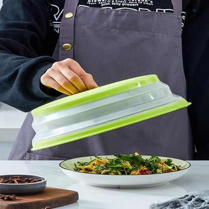 Collapsible Microwave Splatter Cover, 10.5 Inch, Dishwasher-safe, Microwave Plate Cover With Steam Vent，BPA-Free Silicone & Plastic (gray)