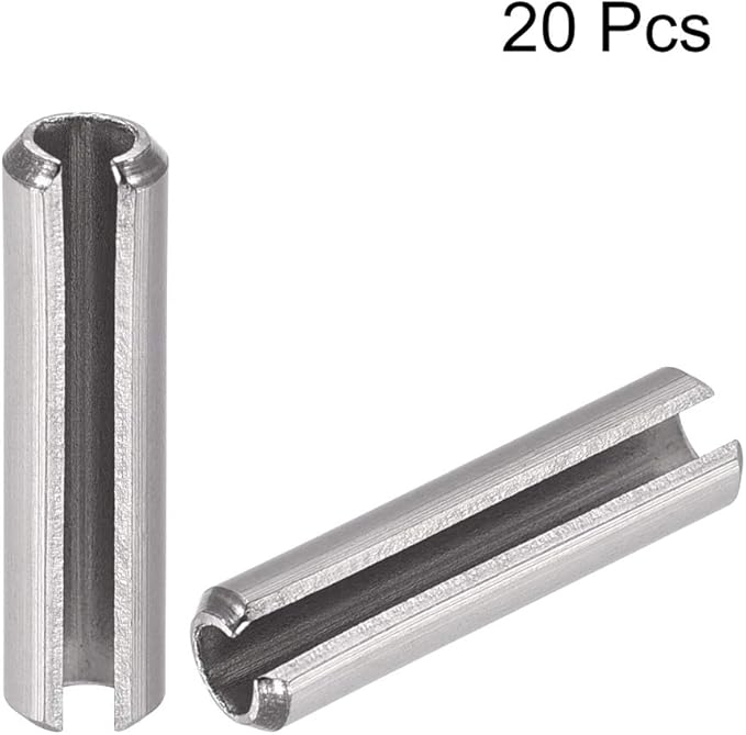 uxcell Slotted Spring Pin - M5 x 30mm 304 Stainless Steel Split Spring Roll Dowel Pins Plain Finish 20Pcs