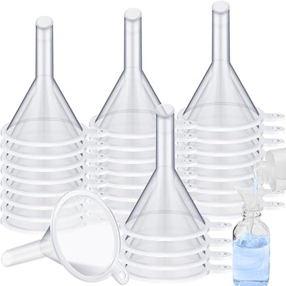 Hoolerry 100 Pcs Small Funnel for Filling Small Bottles Clear Plastic Mini Funnels for Lab Bottles Essential Oils Sand Art Bottle Skin Products Perfumes Spices (1.22 '') by Hoolerry