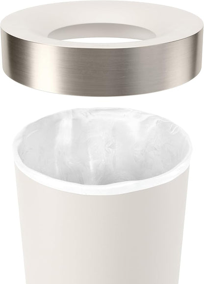 Umbra Vento Kitchen Trash Can – Large 16 Gal (62 L) Open Top Garbage Can for Home & Office – Modern Clean Design, Sand