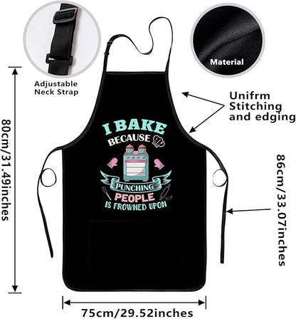 Funny Baking Apron for Women - Cute Cooking Aprons for Adults with 2 Pockets, Baking Supplies &Essentials for Home Bakers, Kitchen Apron Gifts for Mother's Day Birthday Christmas - Image 2