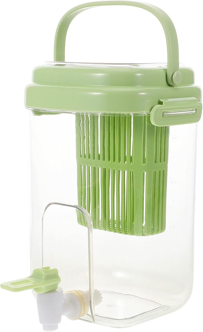 ABOOFAN Drink Dispenser for Fridge with Filter Screen, 2L Leak-proof Plastic Beverage Dispenser with Spigot for Iced Tea, Lemonade, Juice, Water Pitcher Container for BBQ, Picnic & Partie