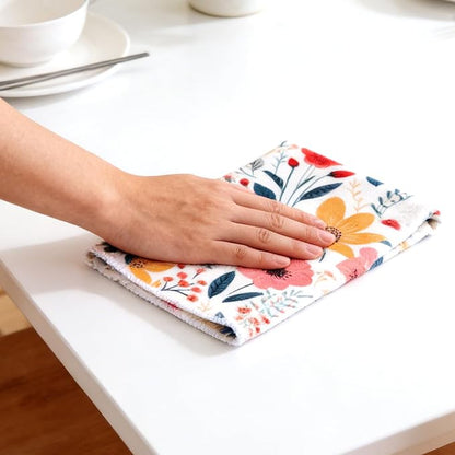 4 Pcs Kitchen Stuff, Wild Floral Kitchen Oven Mitts, Pot Holders Sets with Microfiber Kitchen Towels,Kitchen Accessories, Gifts for Women