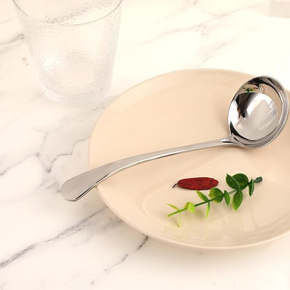 7.9'' Gravy Ladle Stainless Steel Silver Small Ladle Sauce Soup Ladles Mirror Polished Kitchen Utensil for Spooning Gravy Sauce Soup