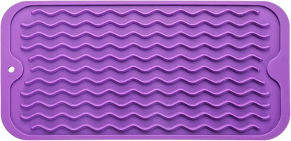 MicoYang Silicone Dish Drying Mat for Multiple Usage,Easy clean,Eco-friendly,Heat-resistant Silicone Mat for Kitchen Counter or Sink,Refrigerator or Drawer Liner Purple S 12 inches x 6 inches by MicoYang