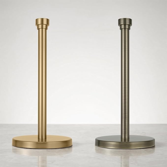 Antique Bronze Paper Towel Holder Countertop, Freestanding Paper Towel Stand with Weighted Non-Slip Base, Easy Assembly, Unique Decorative End Cap for Kitchen and Bathroom - Image 9