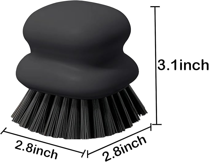 Dish Brush with Handle, Kitchen Scrub Brushes for Cleaning, Dish Scrubber with Nylon bristles for Sink, Pots, Pans(1Pack Black Nylon bristles) - Image 4