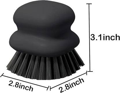 Dish Brush with Handle, Kitchen Scrub Brushes for Cleaning, Dish Scrubber with Nylon bristles for Sink, Pots, Pans(2Pack Black +2Pack White) - Image 4