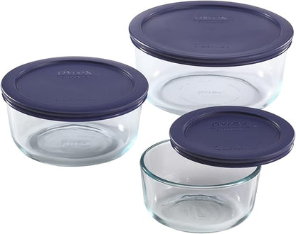Pyrex Simply Store (3-Pack) Glass Food Storage Containers Set, (2, 4 & 7 Cup) Meal Prep Containers With Plastic BPA-Free Lids, Dishwasher & Microwave Safe - Image 2