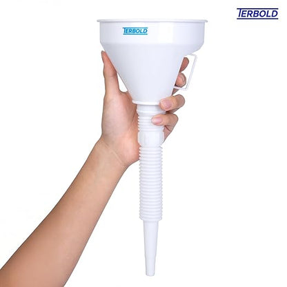 Automotive Flex Funnel with Hose | Wide Mouth Flexible Oil Funnel for Automotive Use - Gas, Transmission Fluid, Car Fuel, Oil Change (White) - Image 3