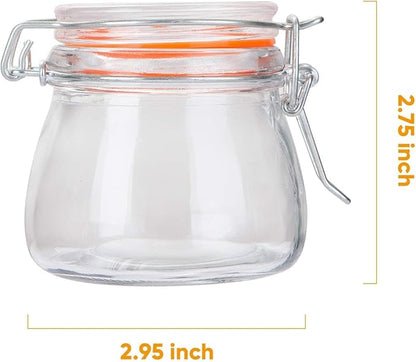 Small Glass Jars With Airtight Lids, Glass Spice Jars 5 oz,Maosn Jars With Leak Proof Rubber Gasket 150ml,Glass Storage Containers With Hinged Lid,Mini Kitchen Canisters 24 Pack - Image 3