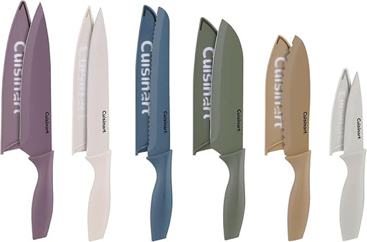 Cuisinart Advantage 12-Piece Kitchen Knife Set, Professional-Quality Nonstick Coated Stainless Steel Knives with Covers, Nonstick Color Coating for Easy Slicing, Ergonomic Handles, G1022-12M by Cuisinart