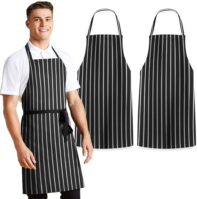 Avalon Kitchen Aprons for Men - 100% Polyester Chef Apron Women with Extra Long Ties - Cooking Aprons for Women & Mens Apron by Avalon+Kitchen