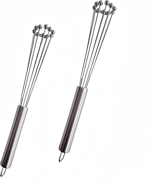 2 Pieces 10.23inch Stainless Steel Ball Whisks,Durable Manual Egg Beater, Whisk Set for Cooking,Cream whisk, kitchen baking tool,Dishwasher Safe