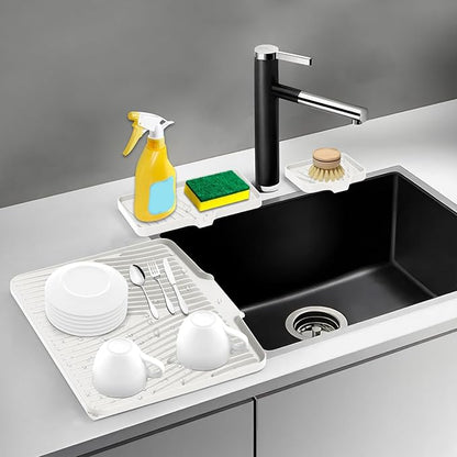 Silicone Dish Drying Mat for Kitchen Counter, Dish Drying Pad, Non-Slip Drain Pad with Built-in Drain, Heat Resistant Stone Drying Mat - Image 6