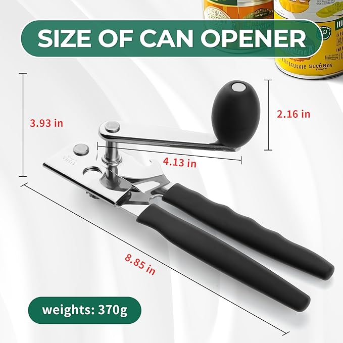 Commercial Can Opener Manual Heavy Duty Stainless Steel Handheld Smooth Edge Can Opener for Seniors for Kitchen - Image 8