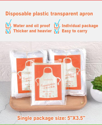 Disposable Aprons (50 Count), Plastic apron for Painting Party, Cooking, Housework, Picnic etc. - Image 2