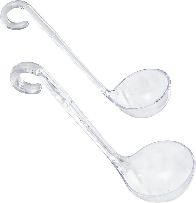 Chef Craft Plastic Dressing and Sauces Ladles, 1 Ounce 5.5 Inch and 2 Ounce 6 Inch 2 Piece Set, Clear by ChefCraft
