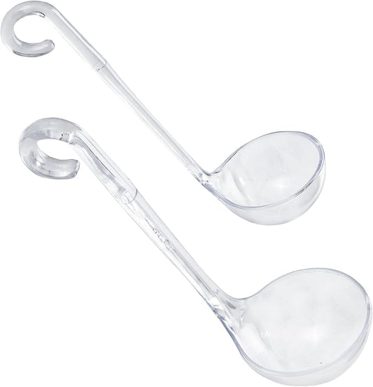 Chef Craft Plastic Dressing and Sauces Ladles, 1 Ounce 5.5 Inch and 2 Ounce 6 Inch 2 Piece Set, Clear by ChefCraft