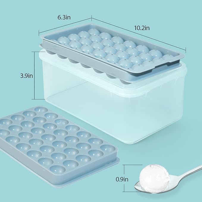 Ice Cube Trays with Lid and Bin, 1.0 IN Small Round Ice Cube Mold for Freezer - Easy Release Stackable Ice Ball Maker for Cocktail, Whiskey and Drinks,BPA-Free(1.0in/70 balls&box) - Image 5