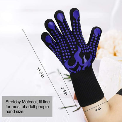 Comsmart BBQ Gloves, 1472 Degree F Heat Resistant Grilling Gloves Silicone Non-Slip Oven Gloves Long Kitchen Gloves for Barbecue, Cooking, Baking, Cutting - Image 3
