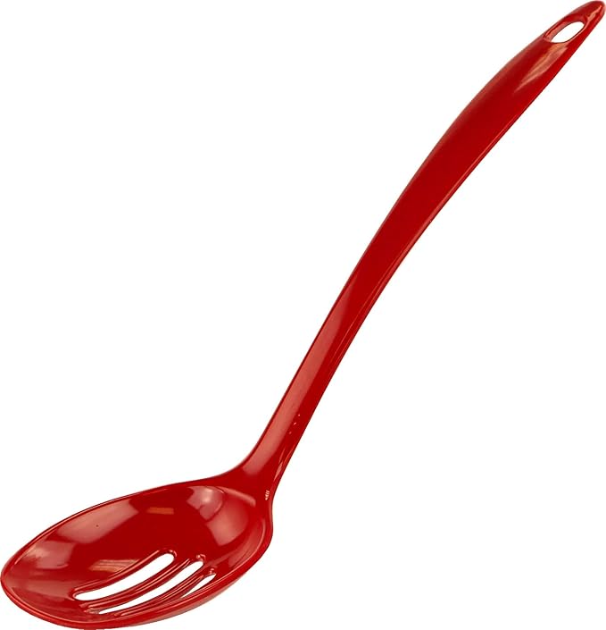 Reston Lloyd Melamine Slotted Spoon Kitchen Utensil, Premium Quality Utensil with Heat Resistant Ergonomic Handle, Durable BPA-Free Plastic, 11.5 inch long, One Piece, Red - Image 5