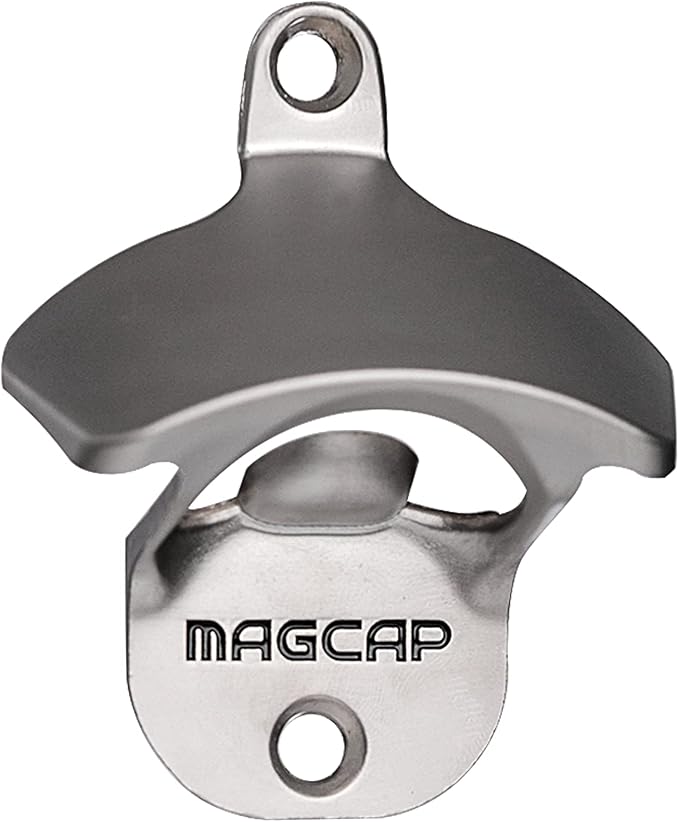 Outdoor Bottle Opener Wall Mounted - Style Magnetic Beer Bottle Opener that Catches Caps - Easy to Install and Incredibly Convenient by MAGCAP