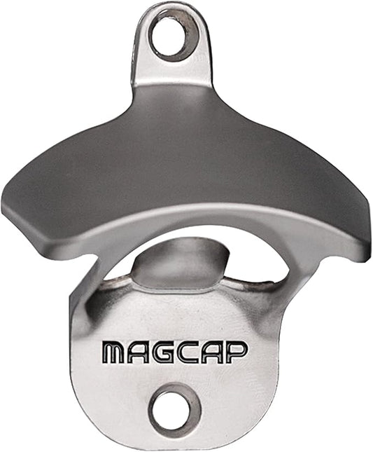 Outdoor Bottle Opener Wall Mounted - Style Magnetic Beer Bottle Opener that Catches Caps - Easy to Install and Incredibly Convenient by MAGCAP