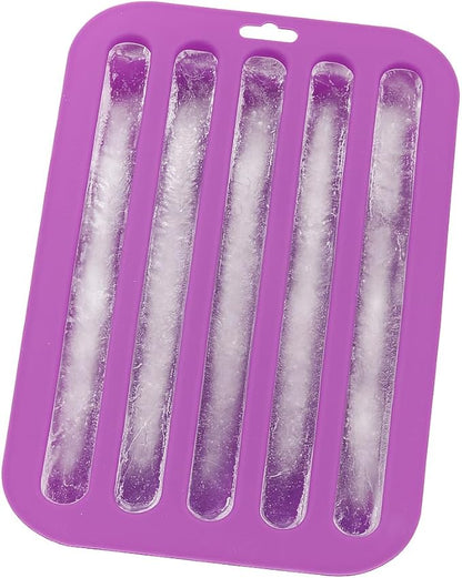 HIC Kitchen Silicone Water Bottle Ice Tray, Non-Stick, Makes 5 Long Ice Sticks