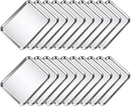 20-Piece Baking Sheet Set - Stainless Steel Pans, 10 x 8 x 1 Inch Oven & Dishwasher Safe