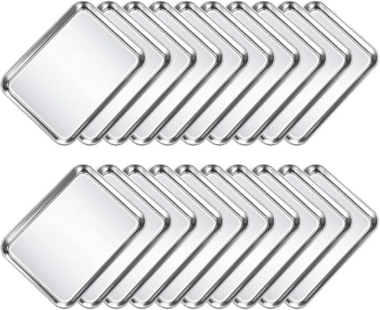 20-Piece Baking Sheet Set - Stainless Steel Pans, 10 x 8 x 1 Inch Oven & Dishwasher Safe