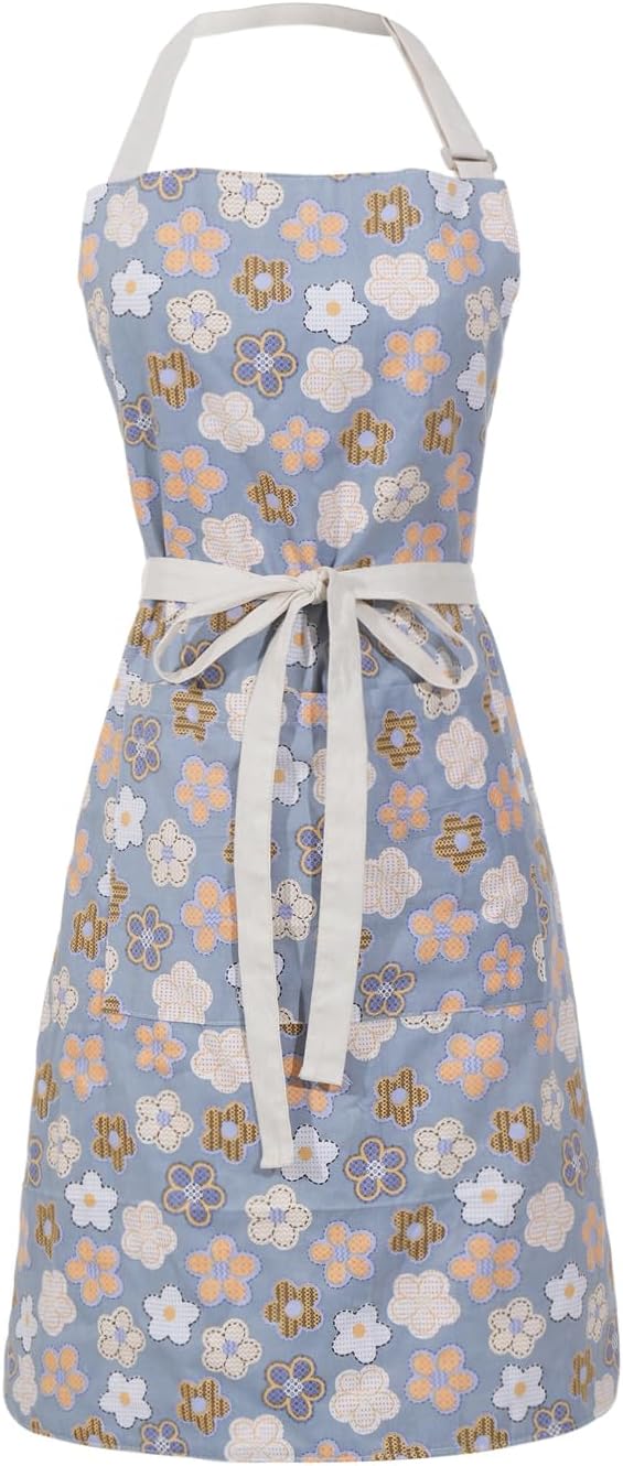 Aoomzoon Kitchen Aprons for Women with 2 Pockets,Double Sided Vintage Adjustable Apron for Gardening Cooking Arting Painting by Aoomzoon
