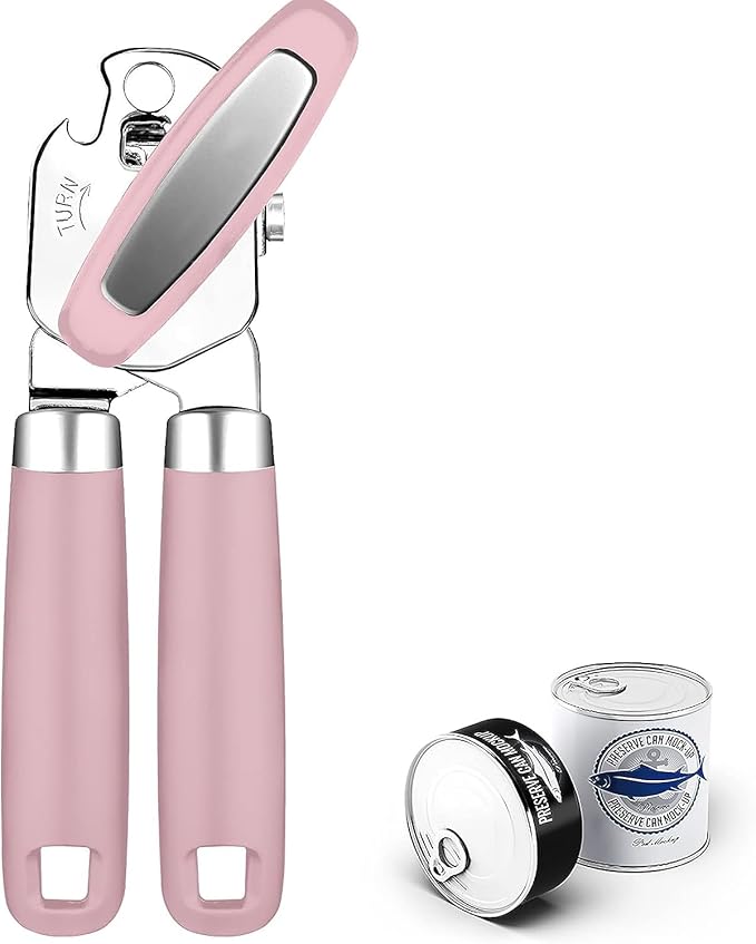 Can Opener,Professional 3-In-1 Multifunctional Manual Can Openers Bottle Opener,Kitchen Durable Stainless Steel Heavy Duty Can Opener Smooth Edge for Kitchen Seniors Friendly by OUTWAY