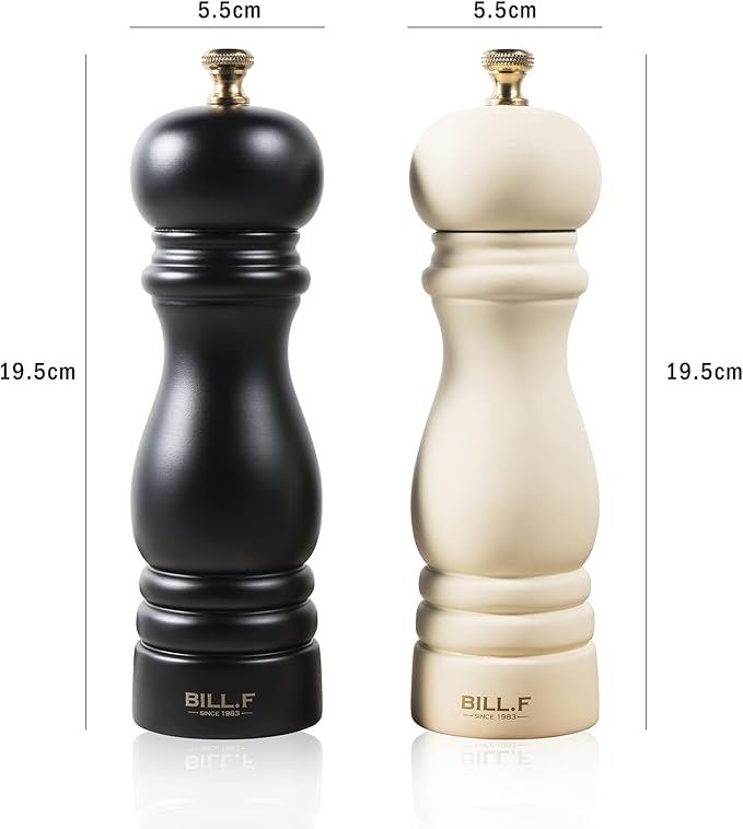 Salt and Pepper Grinder Pepper Mill Grinder Pepper Grinders Shakers Salt Mill Set of 2 with Adjustable Ceramic Rotor 7 Inch Black and White - Image 7