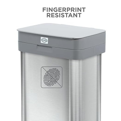 Clorox 13 Gallon Trash Can - 50L Kitchen Trash Can with Wide Step Pedal - Rectangular Stainless Steel Garbage Bin with Hinged Rim and Odor Protection - Image 9