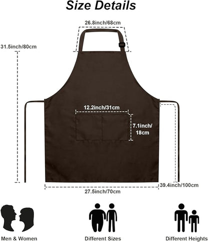15 Pcs Adult Aprons Bulk with Pockets Adjustable Bib Chef Apron for Women Men Painting Cooking Crafting (S/L) - Image 5