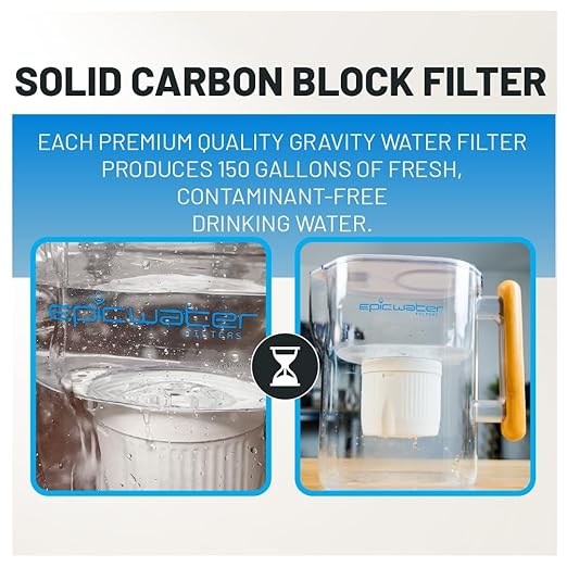 Epic Water Filters Pure Filter Pitchers for Drinking Water, 10 Cup 150 Gallon Filter, Tritan BPA Free, Removes Fluoride, Chlorine, Lead, Forever Chemicals (White & Bamboo) - Image 4