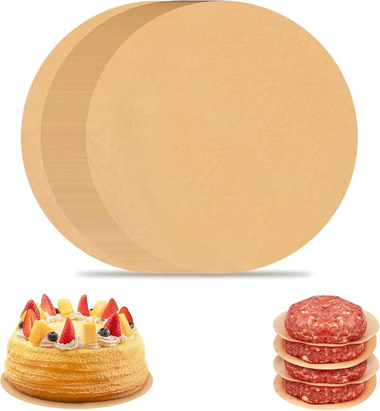 BOYAN 6 Inch Parchment Paper Rounds, Set of 220, Hamburger Patty Paper/Burger Press Paper, Non Stick Small Pre-cut Round Parchment Paper for Cake Pan, Springform Pan, Burger Patty Maker and More