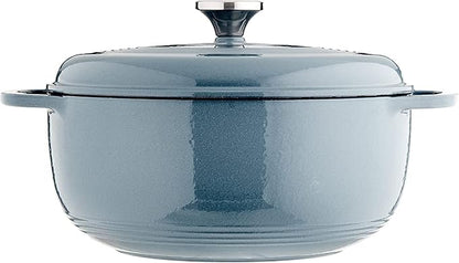 Lodge Essential Enamel Cast Iron Dutch Oven with Lid - Oven-Safe Enamel Cookware up to 500° F - Heat-Retaining Braising & Roasting Pot - Non-Toxic Cookware - 7.5 Quart, Storm Blue - Image 2