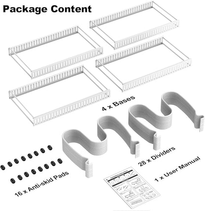 Housolution 2 Pack Pot and Pan Organizer, 12"-23" Expandable Pot Lid Organizer with 14 Adjustable Dividers, Pan Lid Holder Storage Rack for Cabinet, White - Image 7